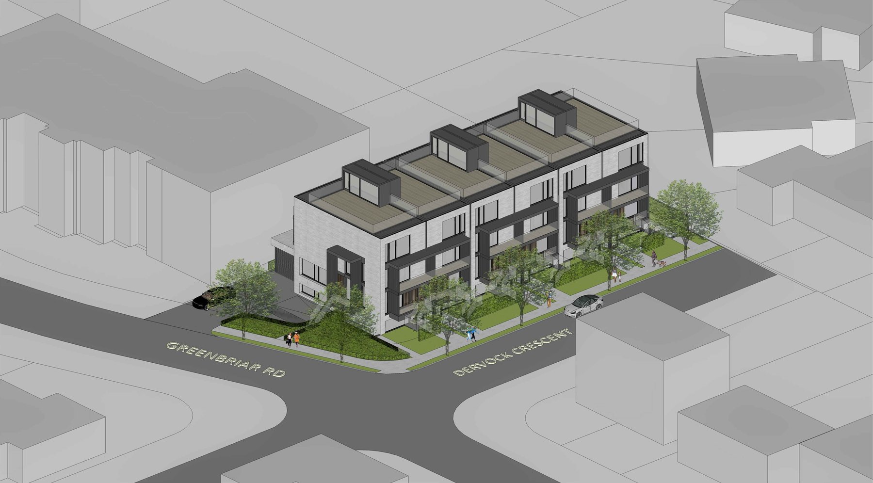11 Greenbriar Rd development rendering, aerial view